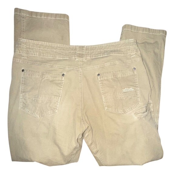 Kuhl Kanvus Jean Mens 36x32 khaki Vintage Patina Dye Canvas Pants Hiking Outdoor - Picture 2 of 10
